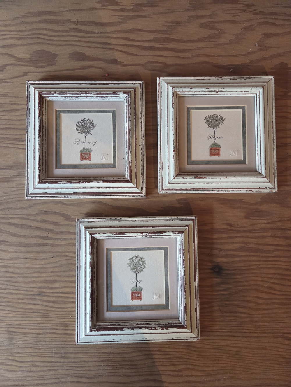 Vintage Mpressions Rustic Herb Art - Set of 3